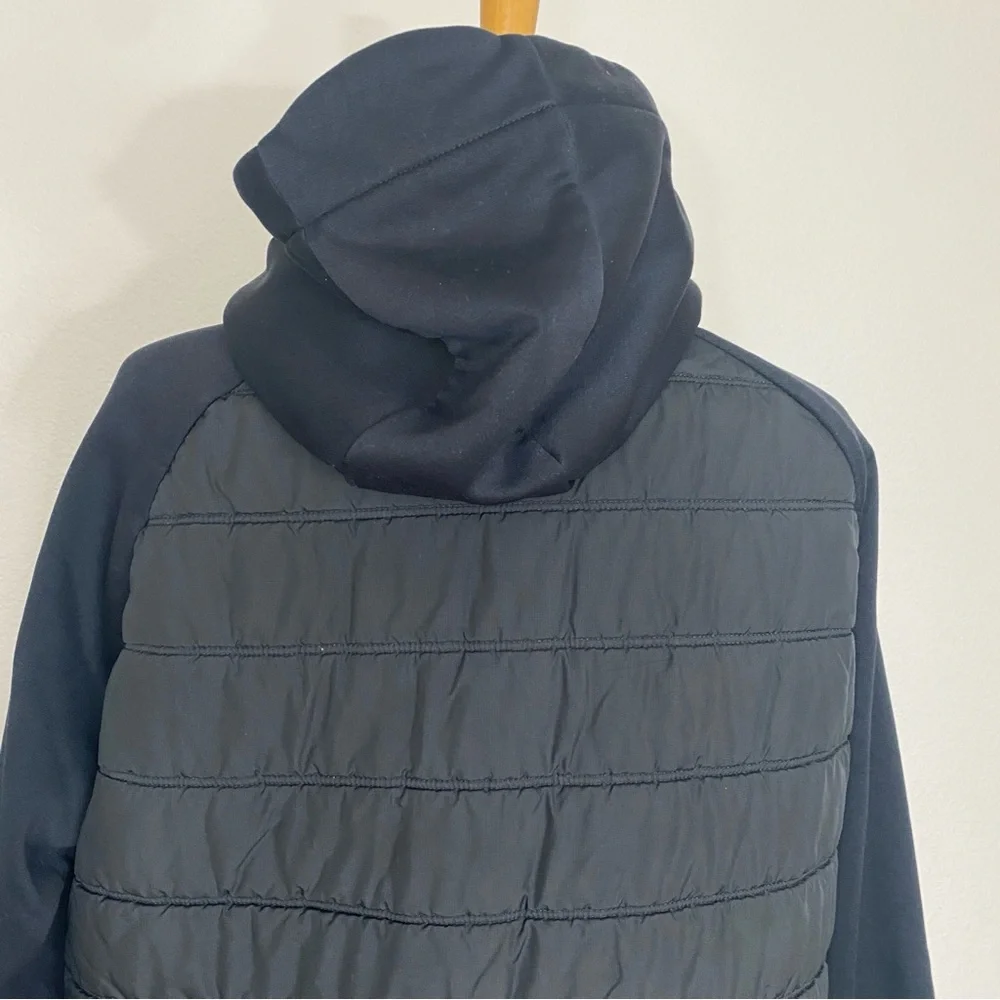 Nike Men's Black Hooded Partial Quilted Puffer Jacket Size Large Outdoor Active - Picture 8 of 16